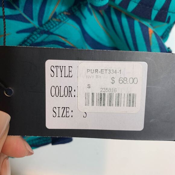 NWT LF CALL ME EDEN strapless floral cropped peplum top resort tropical 2524 - Picture 8 of 11